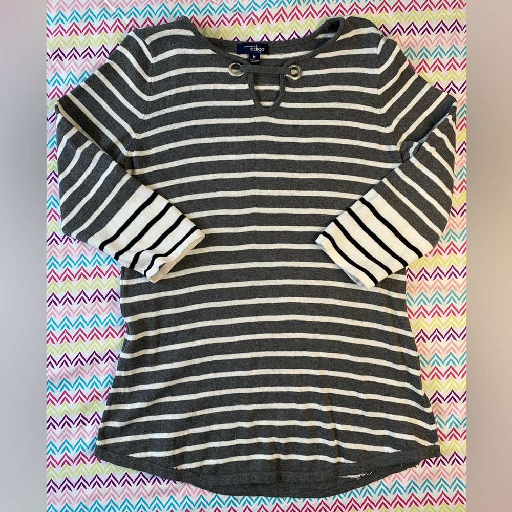 Great Northwest Indigo Women’s Striped Sweater Size M